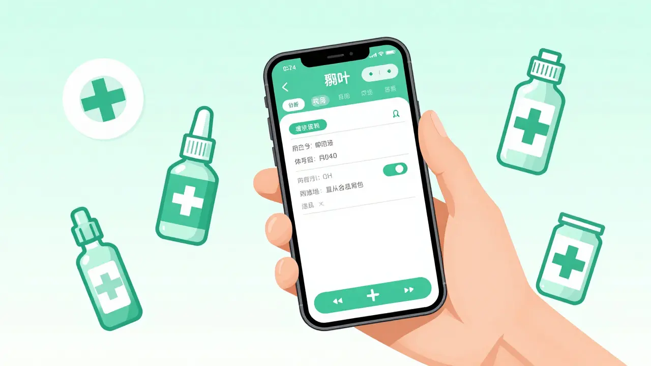 Hand mit Smartphone und digitalem Rezept im modernen Anime-Stil mit traditionellen japanischen Elementen.