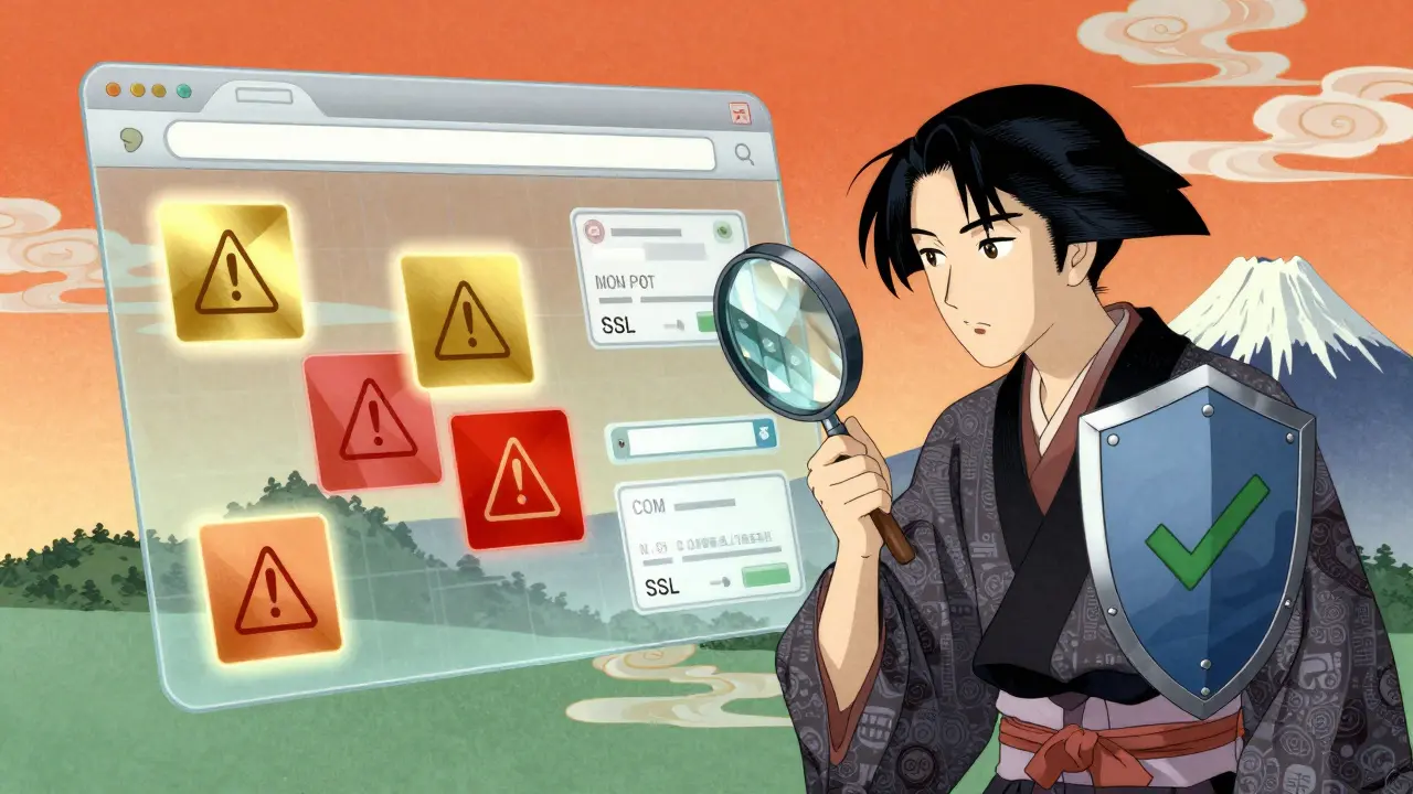 Sichere Online-Apothekenprüfung mit Lupe im Anime-Stil